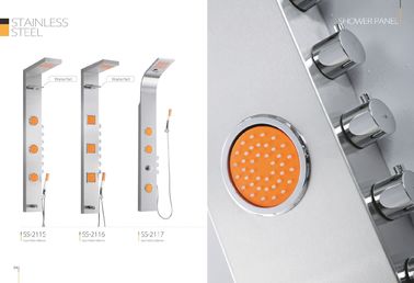 Profesjonalny panel prysznicowy ze stali nierdzewnej z regulowanymi pomarańczowymi dyszami do masażu