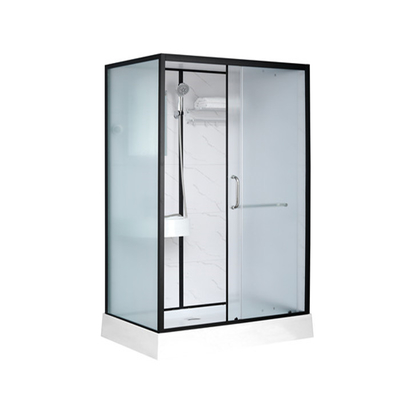 Kabiny prysznicowe Biała akrylowa taca ABS 1200 * 1000 * 2150 mm czarne aluminium