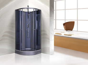 Ciemnoszare kwadrantowe kabiny prysznicowe z tlenkiem w chromie, 1 x 3 funkcje miksera