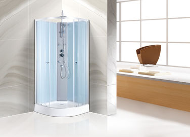 Srebrne profile Zastępcze zakrzywione narożne kabiny prysznicowe Prysznic w pomieszczeniu zamkniętym