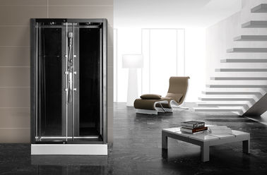 Matowe profile czarne Narożne kabiny prysznicowe 1200 X 900 Szary prostokąt