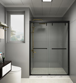 KPN2009003 1200-2000X1950 mm Podwójne przesuwne szklane drzwi prysznicowe, drzwi kabiny prysznicowej z podwójnymi kółkami