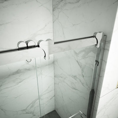 Podwójnie przesuwne drzwi prysznicowe ze stopu aluminium ze szkła hartowanego