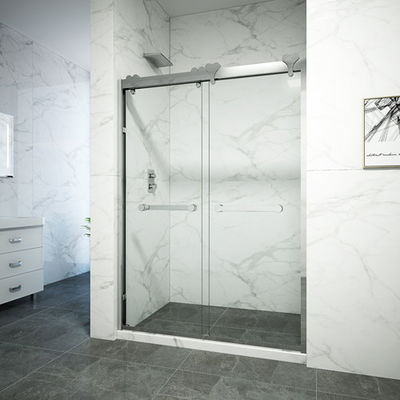 Podwójnie przesuwne drzwi prysznicowe ze stopu aluminium ze szkła hartowanego