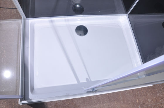 silive malowana kwadratowa kabina prysznicowa z białą akrylową tacą ABS