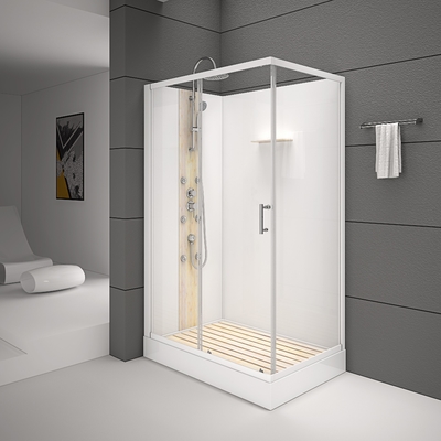 Kwadratowa łazienka Kabiny prysznicowe Biała akrylowa taca ABS biała malowana 1200 * 80 * 225 cm
