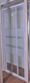 Niestandardowe szklane drzwi prysznicowe, 3 szt. Drzwi szklane przesuwne z profilem pomalowanym na biało
