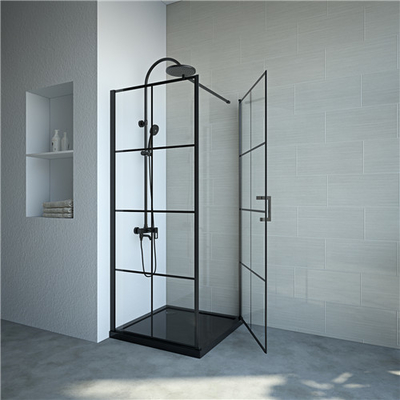 Kabiny prysznicowe ze szkła hartowanego czarnego 6mm 800*800*1900mm