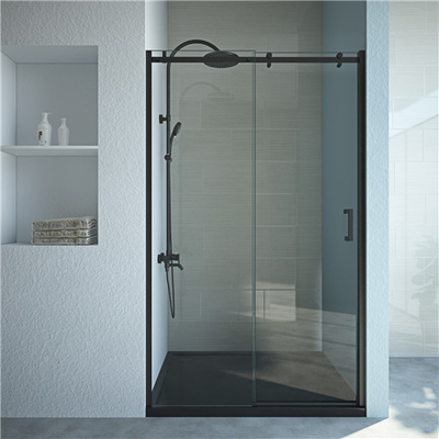 czarne drzwi prysznicowe ze szkła hartowanego ze stali nierdzewnej o grubości 6 mm1200X1950mm