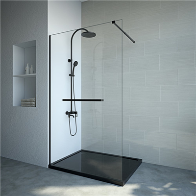 czarne drzwi prysznicowe ze szkła hartowanego ze stali nierdzewnej o grubości 6 mm 1200X2000mm