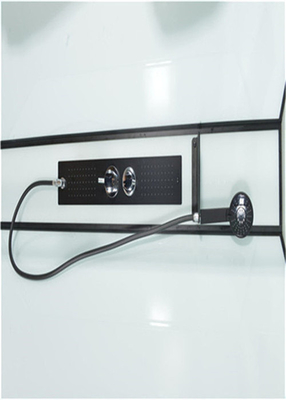 Wolnostojące półokrągłe kabiny prysznicowe z przezroczystym panelem stałym ze szkła hartowanego czarne aluminium