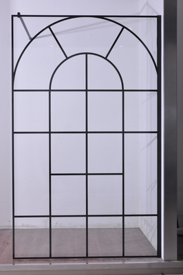 Czarne drzwi przesuwne ze szkła hartowanego 6 mm ze stali nierdzewnej 1200 x 2000 mm