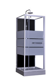 Modne drzwi obrotowe, kabiny prysznicowe narożne, kwadratowa kabina prysznicowa z szarej akrylowej tacy