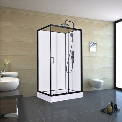 Kwadratowa łazienka Kabiny prysznicowe Biała akrylowa taca ABS pomalowana na czarno