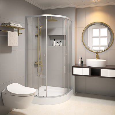 Szkło hartowane 5 mm 900x900x2000mm Łazienka Zakrzywiona narożna kabina prysznicowa, kabiny prysznicowe i wannowe
