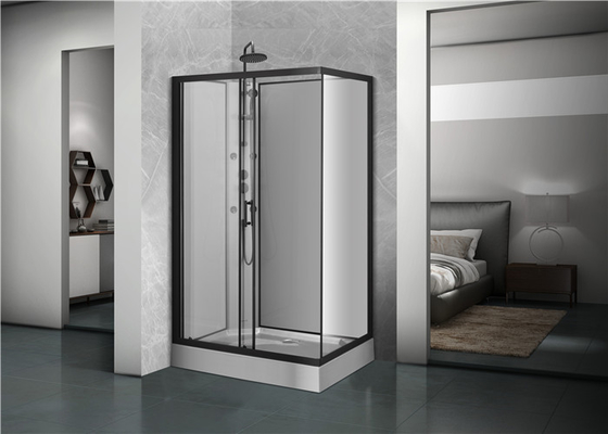 Kwadratowa łazienka Kabiny prysznicowe czarna akrylowa taca ABS czarna malowana 1200 * 80 * 225 cm
