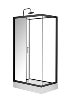 Kwadratowa łazienka Kabiny prysznicowe czarna akrylowa taca ABS czarna malowana 120*80*225cm