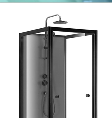 Pivot Door Square 4mm Kabina prysznicowa z przezroczystego szkła hartowanego z czarną akrylową tacą