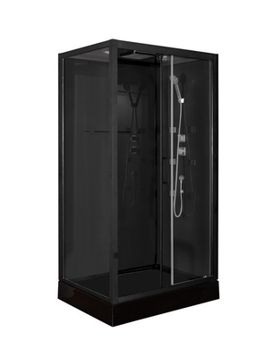 Kwadratowe kabiny prysznicowe czarne akrylowe tace ABS czarne malowane 120 * 80 * 225 cm